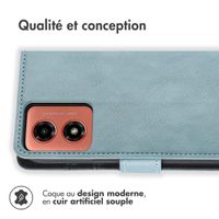 imoshion Étui de téléphone portefeuille Luxe Motorola Moto G04 / G24 - Bleu clair