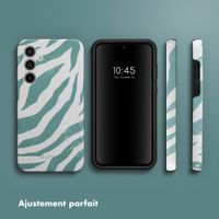 Selencia Coque arrière Vivid Tough Samsung Galaxy A55 - Colorful Zebra Pine Blue