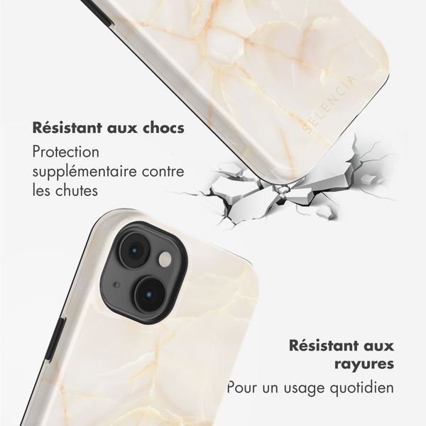 Selencia Coque arrière Vivid avec MagSafe Apple iPhone 14 - Golden Beige Marble