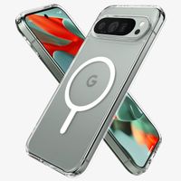 Spigen Coque Ultra Hybrid Metal Ring MagFit Google Pixel 9 Pro XL - Transparent / Blanc