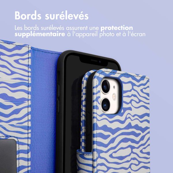 imoshion ﻿Étui de téléphone portefeuille Design iPhone 11 - White Blue Stripes