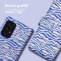 imoshion ﻿Étui de téléphone portefeuille Design Samsung Galaxy A53 - White Blue Stripes