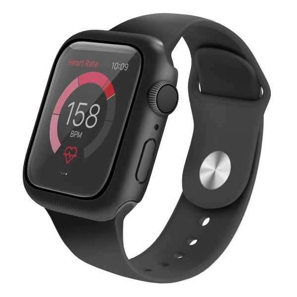 Uniq Nautic Coque Apple Watch avec protection d'écran en Verre Trempé Étanche Apple Watch 4-6 / SE - 44 mm - Midnight Black