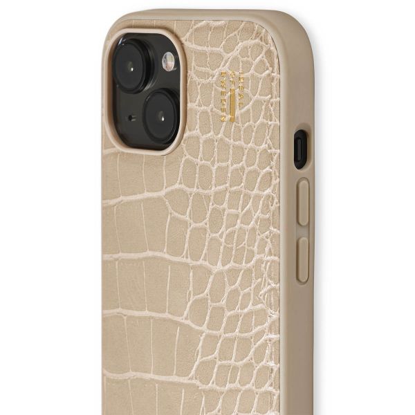 iDeal of Sweden Coque Vegan Leather Apple iPhone 13/14/15/16e - Warm Beige Croco