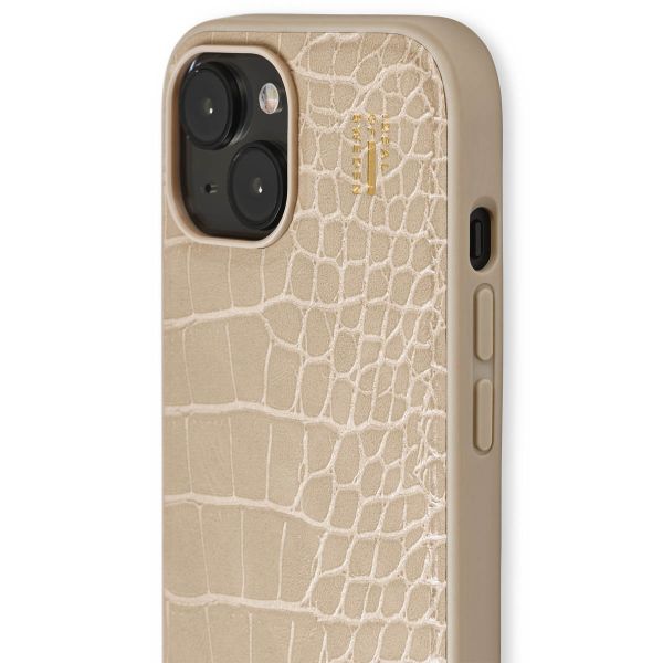 iDeal of Sweden Coque Vegan Leather iPhone 15 / 14 / 13 - Warm Beige Croco