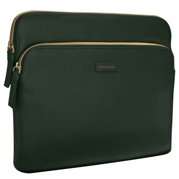 dbramante1928 ﻿Paris+ Sleeve - Pochette ordinateur 14 pouces - Cuir véritable - MacBook Pro 14 pouces - Evergreen