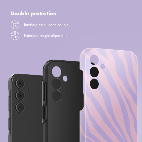 Selencia Coque arrière Vivid Tough Samsung Galaxy A15 (5G/4G) - Zebra Light Pink Lilac