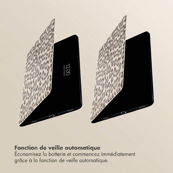 Selencia Coque tablette Sabi avec imprimé léopard Samsung Galaxy Tab S11 - Soft Ivory