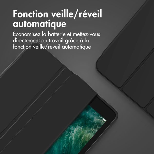 Accezz Étui de téléphone portefeuille Smart Silicone iPad 9 (2021) 10.2 / iPad 8 (2020) 10.2 / iPad 7 (2019) 10.2 - Noir