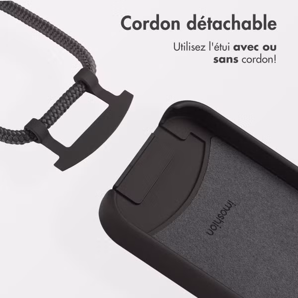 imoshion Coque arrière Color avec cordon amovible et MagSafe Apple iPhone 14 Pro Max - Black Coffee