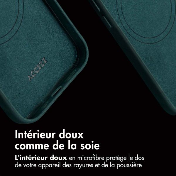 Accezz Coque MagSafe en cuir vintage Apple iPhone 13 - Smokey Green