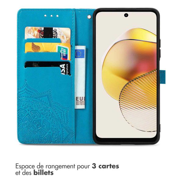 imoshion Etui de téléphone portefeuille Mandala Motorola Moto G73 - Turquoise