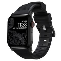 Nomad Bracelet robuste FKM Apple Watch Series 1 t/m 11 / SE / Ultra (44/45/46/49 mm) - Noir / Noir