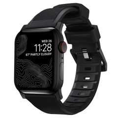 Nomad Bracelet robuste FKM Apple Watch Series 1 á 10 / SE / Ultra (2) (44/45/46/49 mm) - Noir/Noir