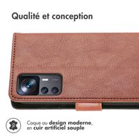 imoshion Étui de téléphone portefeuille Luxe Xiaomi 12T (Pro) - Brun