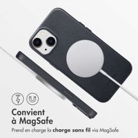 Accezz Coque arrière en cuir avec MagSafe iPhone 14 - Onyx Black