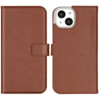 Selencia Étui portefeuille en cuir véritable Apple iPhone 14 - Marron clair