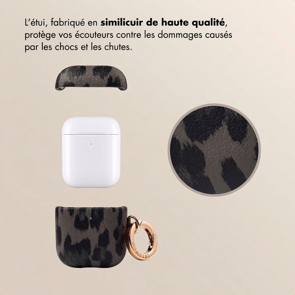 Selencia Coque Sabi motif panthère  Apple Airpods 1 / 2 - Midnight Black