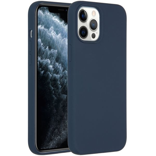 Accezz Coque Liquid Silicone iPhone 12 Pro Max - Bleu foncé