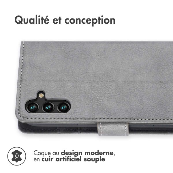 imoshion Étui de téléphone portefeuille Luxe Samsung Galaxy A13 (5G) / A04s - Gris