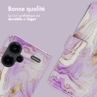 imoshion Étui de télephone portefeuille Design Xiaomi Redmi Note 13 Pro Plus (5G) - Purple Marble