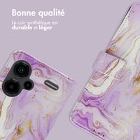 imoshion Étui de téléphone portefeuille Design Xiaomi Redmi Note 13 Pro Plus (5G) - Purple Marble