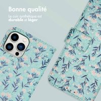 imoshion Étui de télephone portefeuille Design Apple iPhone 12 (Pro) - Blue Flowers
