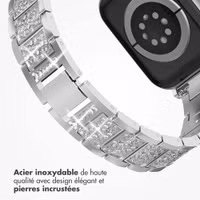 Selencia Bracelet à maillons scintillants Apple Watch Series 1 t/m 9 / SE (38/40/41 mm) | Series 10 / 11 (42 mm) - Argent