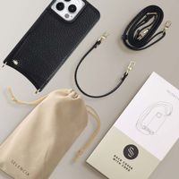 Selencia Coque arrière avec cordon et porte-cartes Nova iPhone 13 Pro - Noir