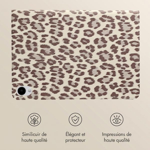 Selencia Coque tablette Sabi avec imprimé léopard Samsung Galaxy Tab S11 - Soft Ivory