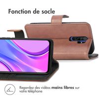 imoshion Étui de téléphone portefeuille Luxe Xiaomi Redmi 9 - Brun