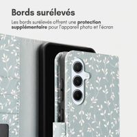 imoshion Étui de télephone portefeuille Design Samsung Galaxy A56 - Smoke Green Flowers