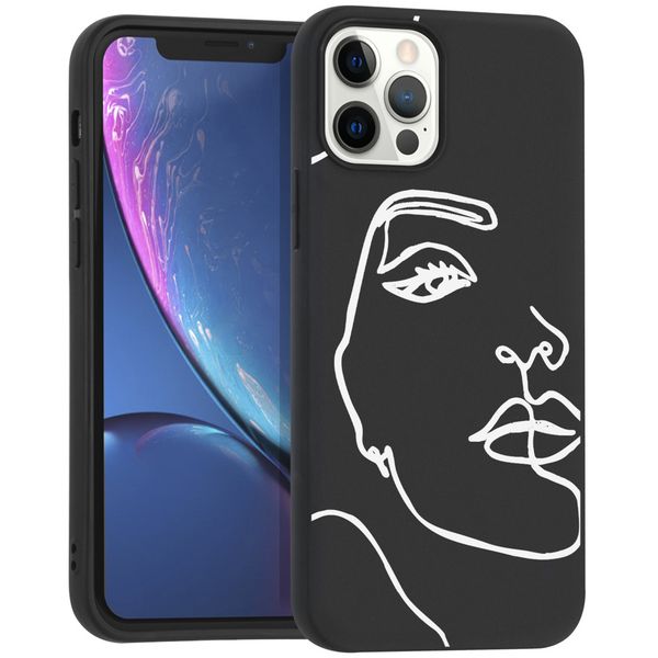 imoshion Coque Design iPhone 12 (Pro) - Visage abstrait - Blanc