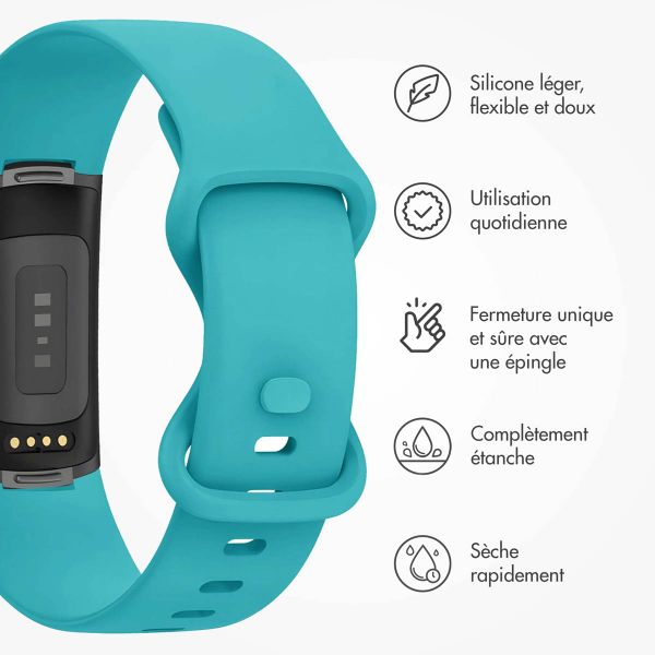 imoshion Bracelet silicone Fitbit Charge 5 / Charge 6 - Taille S - Turquoiose