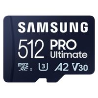 Samsung PRO Ultimate microSD - 512GB - Inclus un adaptateur SD - UHS-I/U3/Full HD/4K UHD