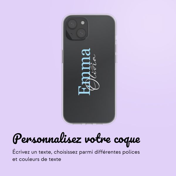 Coque personnalisée avec un nom iPhone 15 - Transparent