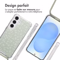 imoshion Coque Design avec cordon Samsung Galaxy S25 - Smoke Green Flowers