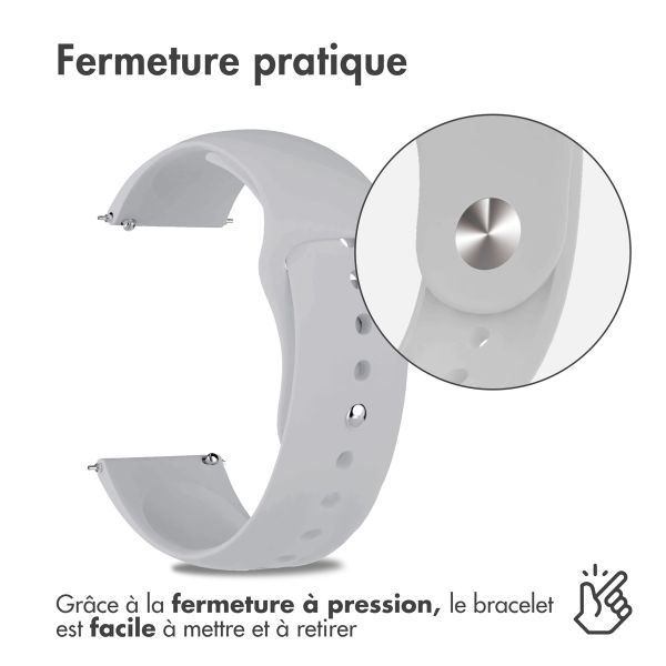 imoshion Bracelet sport en silicone  - Connexion universelle 22 mm - Gris