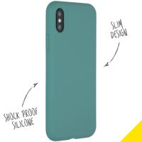 Accezz Coque Liquid Silicone Apple iPhone X / Xs - Vert foncé