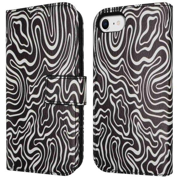 imoshion Étui de télephone portefeuille Design Apple iPhone SE (2022 / 2020) / 8 / 7 / 6(s) - Black And White