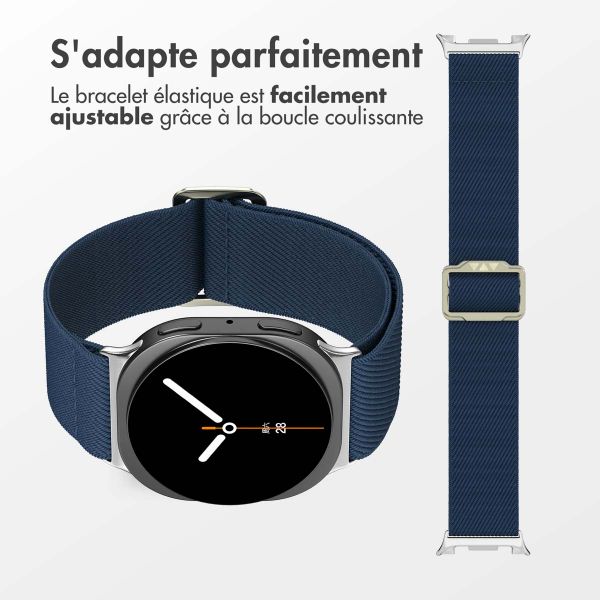 imoshion Bracelet en nylon élastique Samsung Galaxy Watch 8 (Classic) - 40 / 44 / 46mm - Bleu foncé