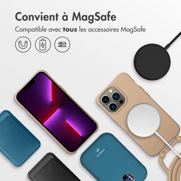 imoshion Coque arrière Color avec cordon amovible et MagSafe Apple iPhone 13 Pro - Nude