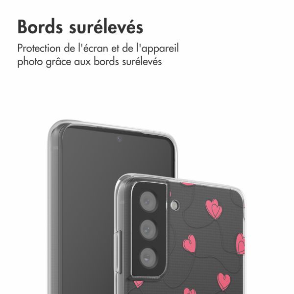 imoshion Coque design pour Samsung Galaxy S21 FE - Dusty Rose Connected Hearts