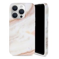 Selencia Aurora Coque Fashion iPhone 15 Pro - Coque durable - 100% recyclée - Marbre Blanc