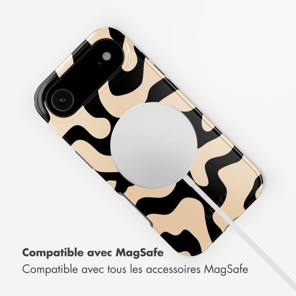 Selencia Coque arrière Vivid avec MagSafe Apple iPhone Air - Art Wave Black
