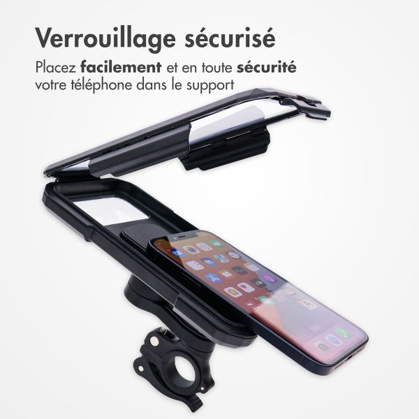 imoshion Support de téléphone pour vélo - Premium - résistant aux éclaboussures - boîtier solide - Noir