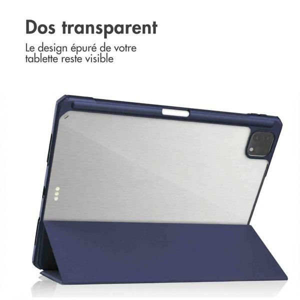 imoshion Coque tablette rigide Trifold Apple iPad Pro 11 (2022 / 2021 / 2020 / 2018) - Bleu foncé