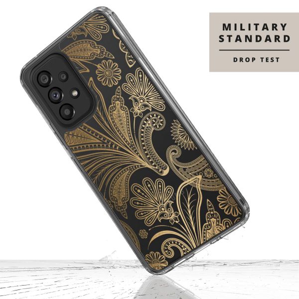 Selencia Coque très protectrice Fashion Samsung Galaxy A33 - Paisley Gold