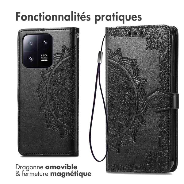 imoshion Etui de téléphone portefeuille Mandala Xiaomi 13 Pro - Noir