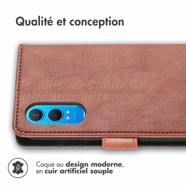 imoshion Étui de téléphone portefeuille Luxe OnePlus Nord CE 4 Lite 5G - Brun